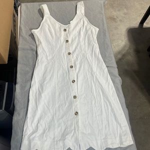 White linen scalloped edge dress